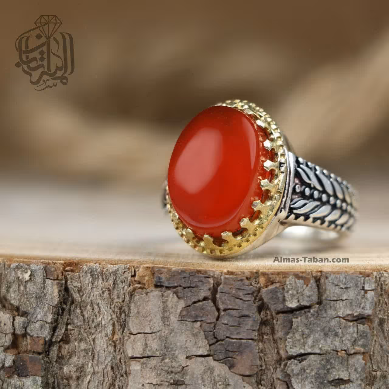   انگشتر نقره مردانه عقیق سرخ یمنی اصل 