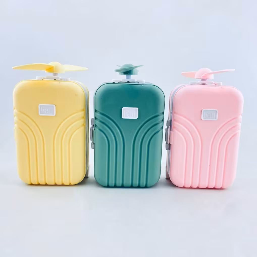 مینی فن و آیینه ال ای دی دار طرح چمدان