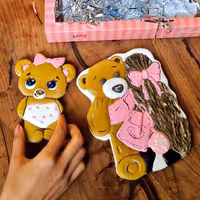 پک دو عددی  کوکی ایسینگ  دخترک و خرس یه طرح فوق زیبا وقشنگ 