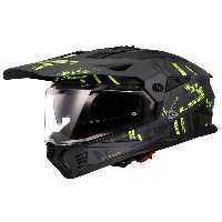 کلاه کاسکت موتورسیکلت چند رنگ PIONEER 2 CRAZY MATTE مشکی GRI NEON YELLOW ENDURO ایمنی LS2