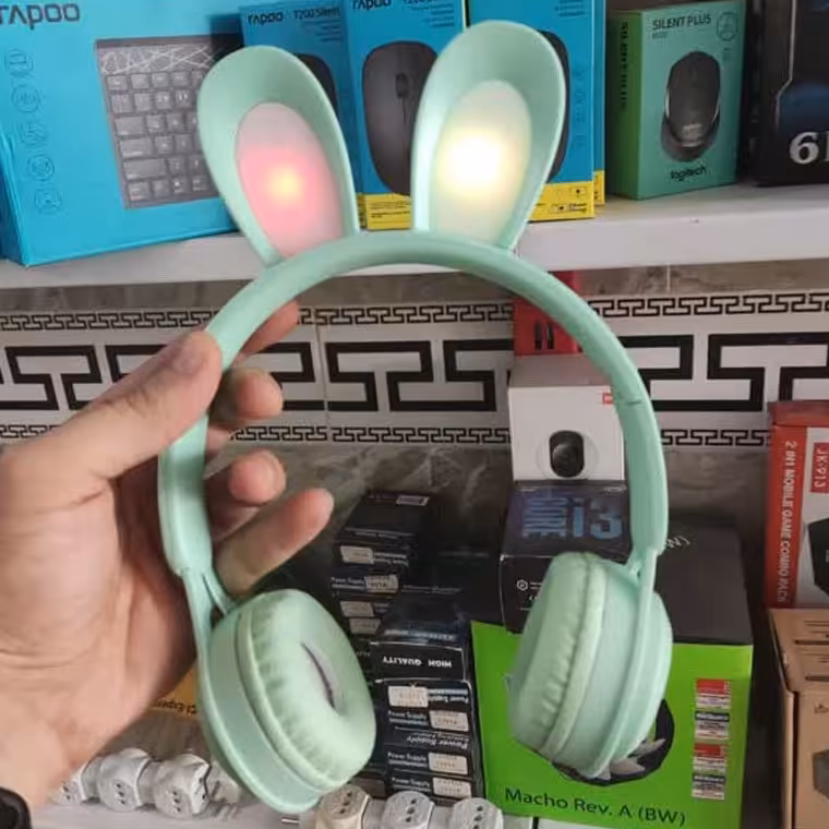 هدفون بلوتوثی خرگوشی مدل Mz-08R (رنگ سبز یواش)