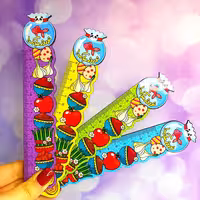 خط کش چوبی طرح سفره هفت سین نوروز