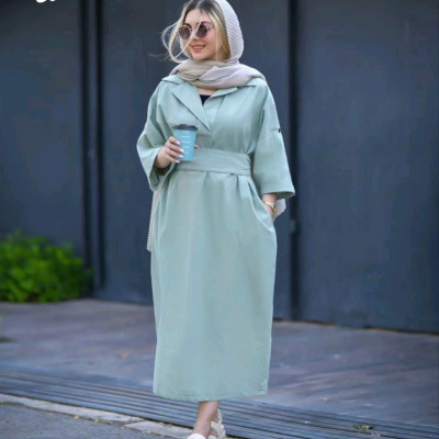 مانتو اسپرت زنانه لنین درجه یک با مدلهای فیک مقایسه نشود مدل کاملیا بلند کمربنددار استایل شیک خنک