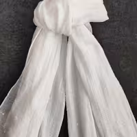 شال سفید وارداتی نخی چروک دونه برفی