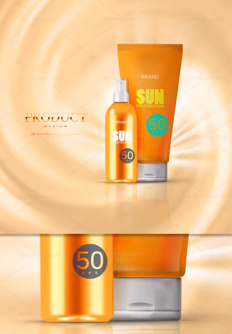 وکتور تبلیغات کرم ضد آفتاب | گرافیک با طعم تربچه