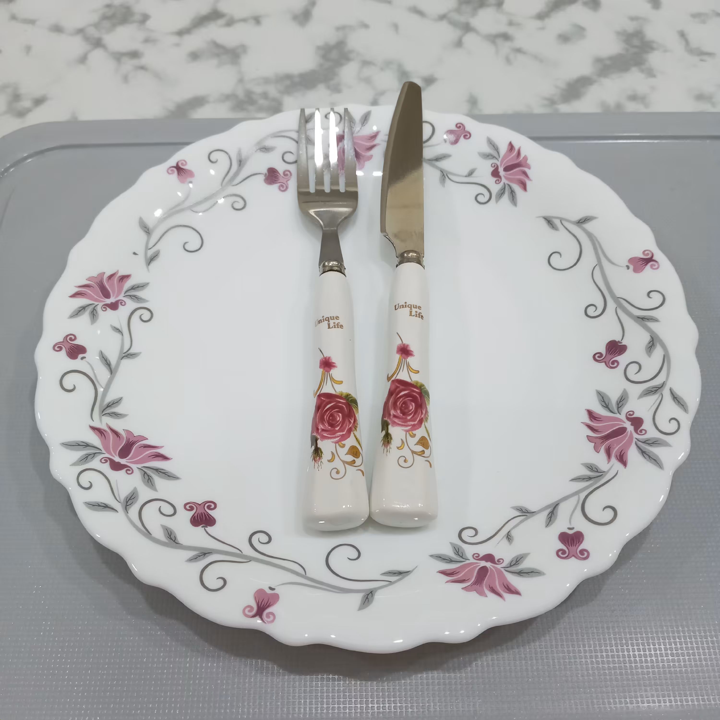 کارد و چنگال سرامیکی مارک یونیک لایف 12 عددی 6 عدد کارد و 6 عدد چنگال   