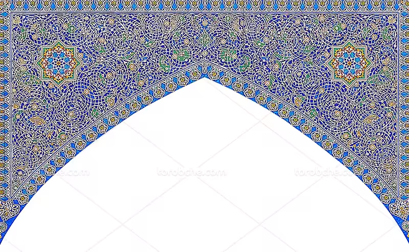 عکس محراب تذهیب آبی و سبز | گرافیک با طعم تربچه