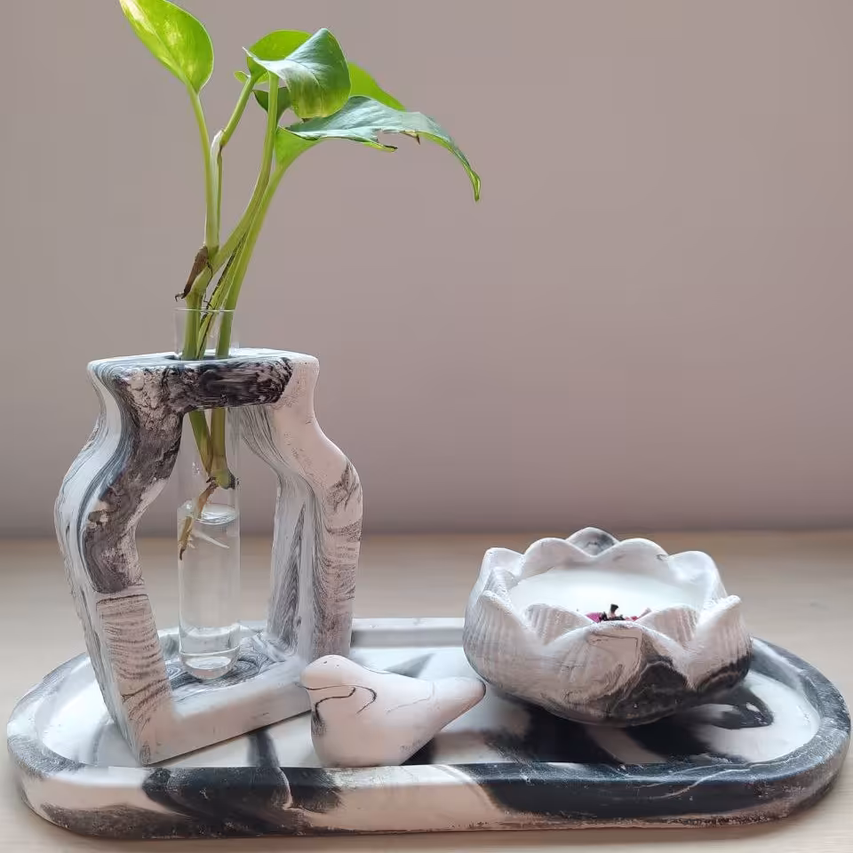 ست سینی بیضی با گلجا