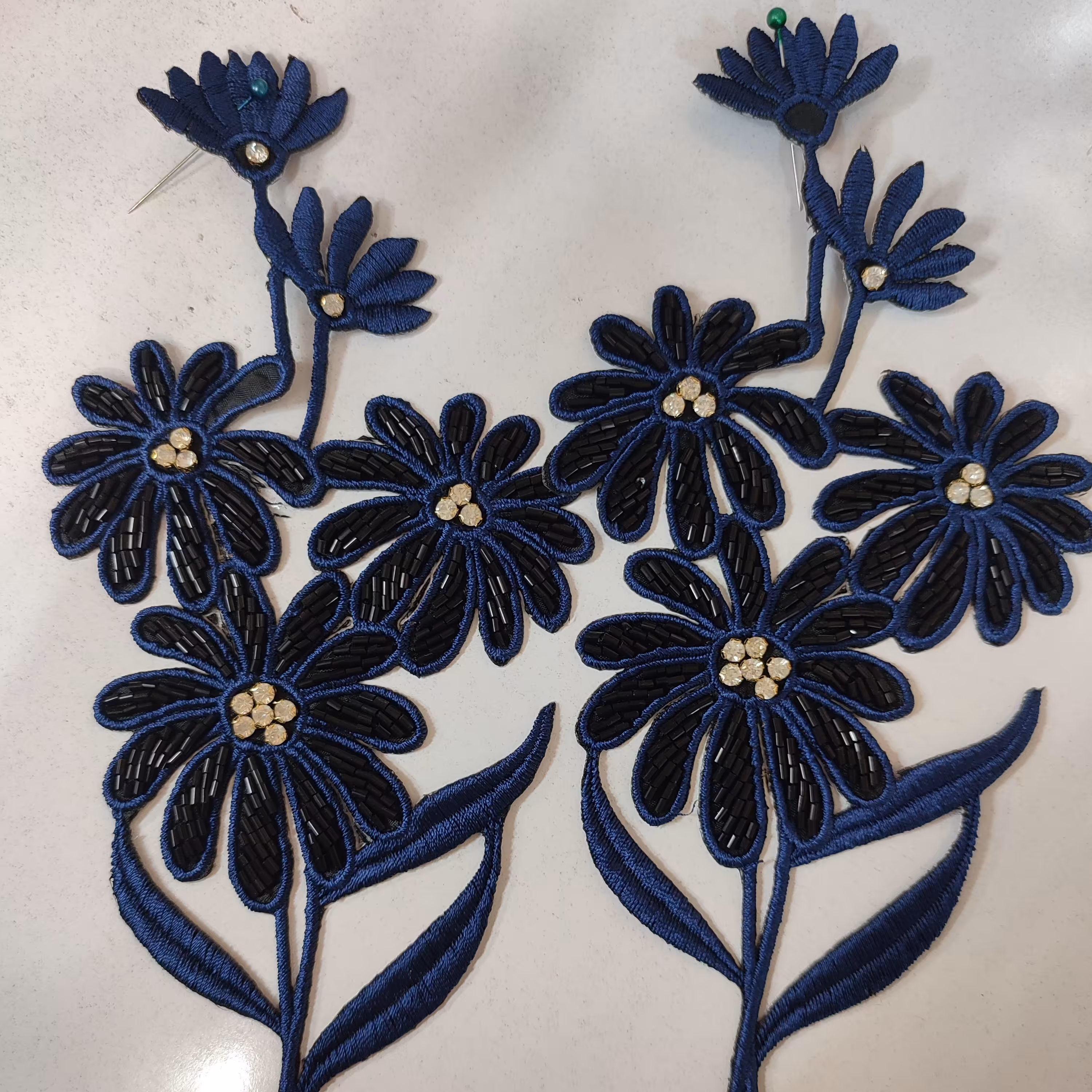 پنل جفتی کارشده سرمه ای 