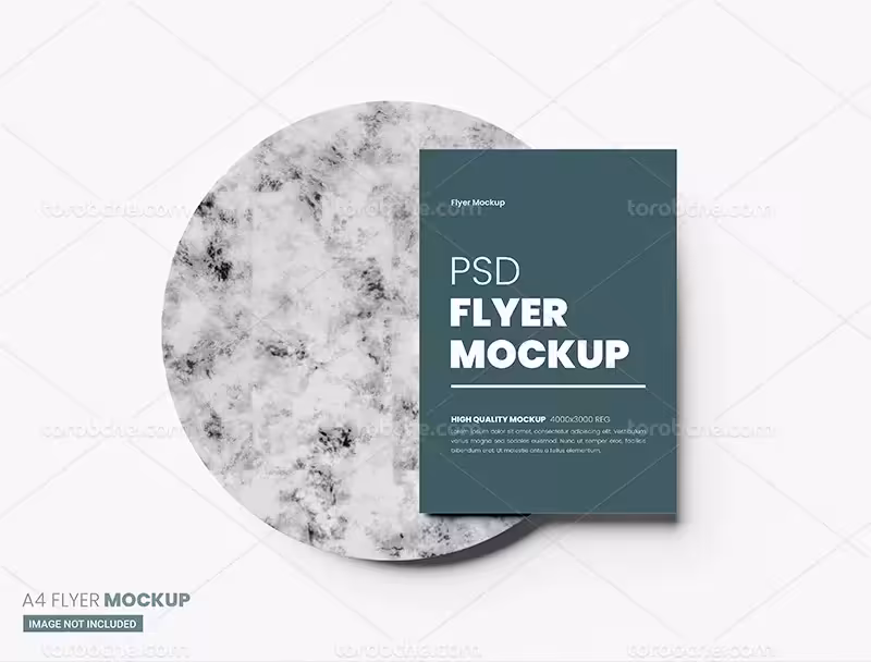 موکاپ تراکت از زاویه بالا | گرافیک با طعم تربچه