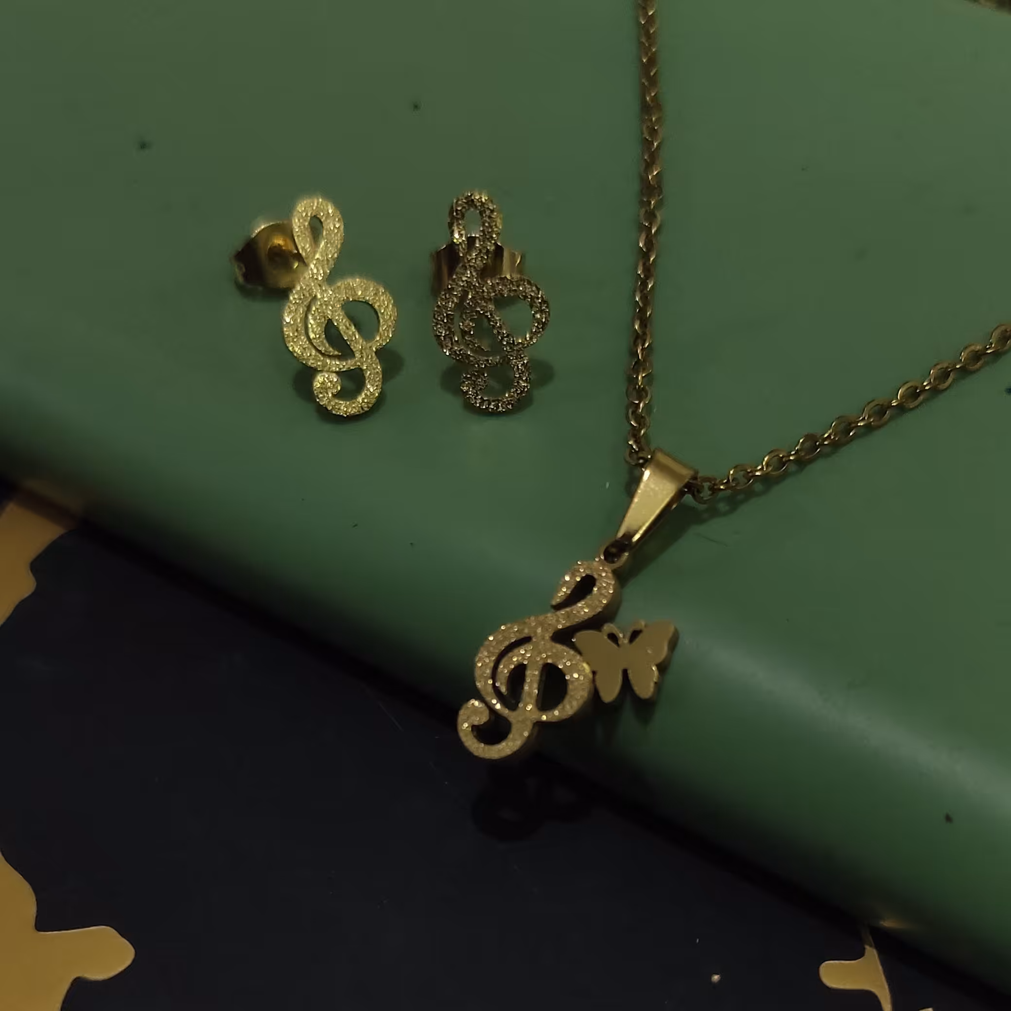 نیم ست استیل طرح سل یا نوت موسیقی