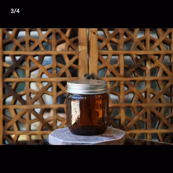 بانکه ظرف شمع بطری شیشه ای قطر 7 ارتفاع 9