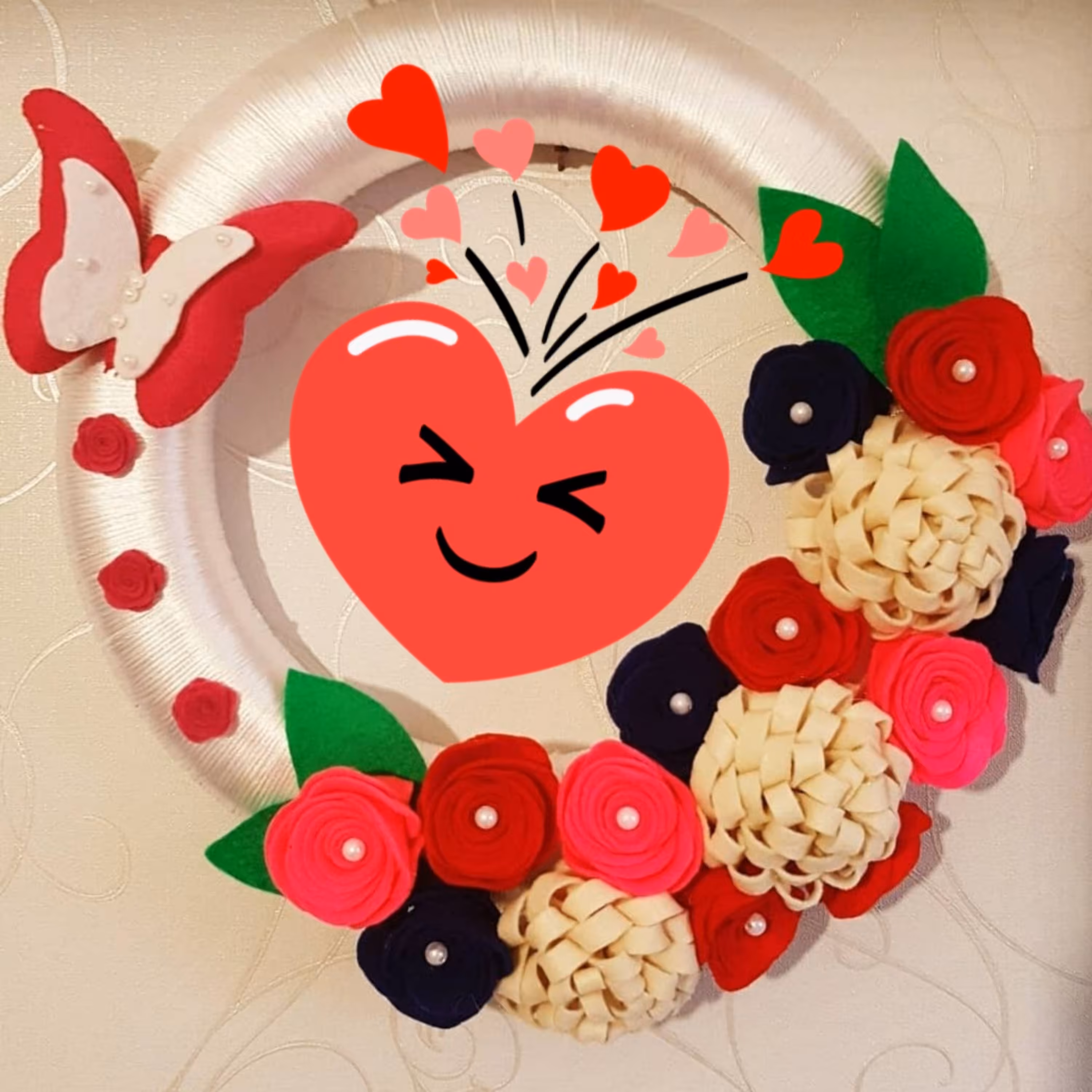 حلقه ی یونولیتی با تزئین نمدی