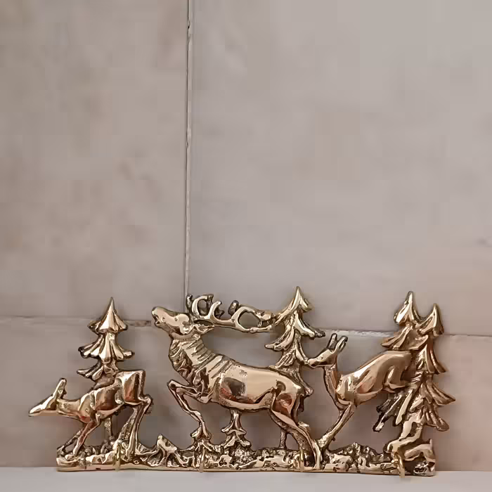 جاکلیدی برنجی طرح گوزن و جنگل،کد120