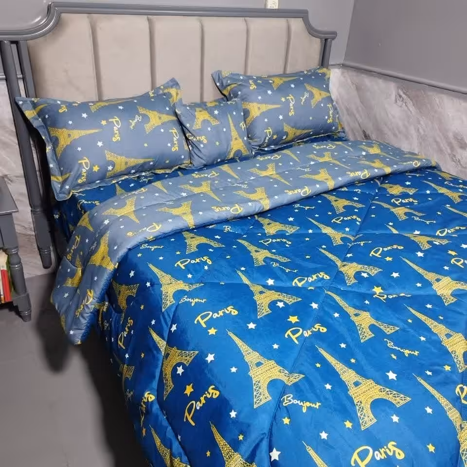 روتختی میکروپنبه کد 368 دو رو سرمه ای طوسی طرح ایفل