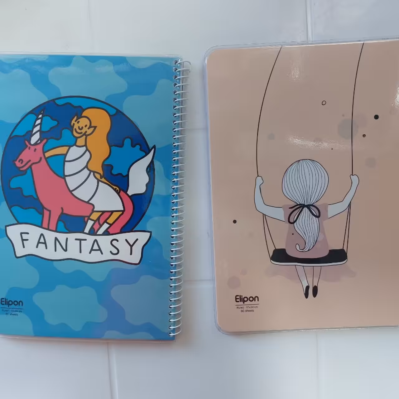 دفتر 60 برگ تک خط فنری جلد شده طرح دخترانه الیپون آساناپخش 