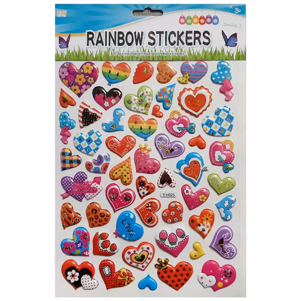 خرید برچسب برجسته اکلیلی طرح قلب