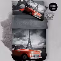 سرویس  روتختی تکنفره 4تکه چاپی قابل ست با پرده با انتخاب جنس پارچه کد1289