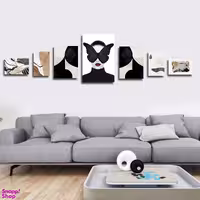 تابلو شاسی بکلیت طرح نقاشی مدرن مینیمال و آبستره مدل SH-1783 مجموعه 7 عددی