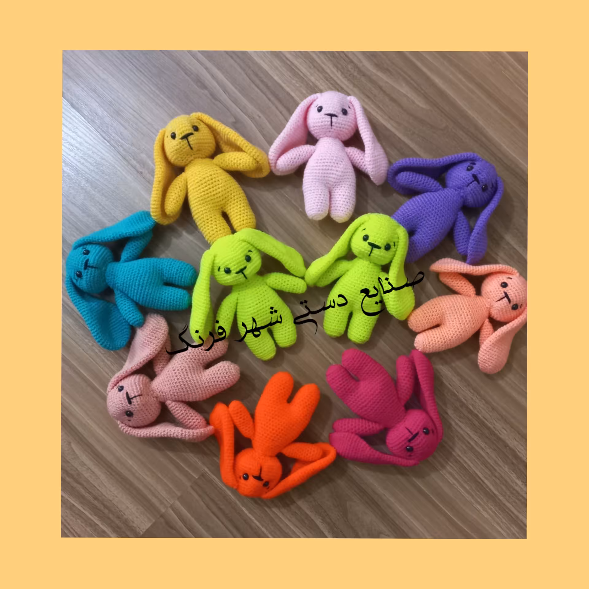 عروسک خرگوش بافتنی (سایز متوسط)