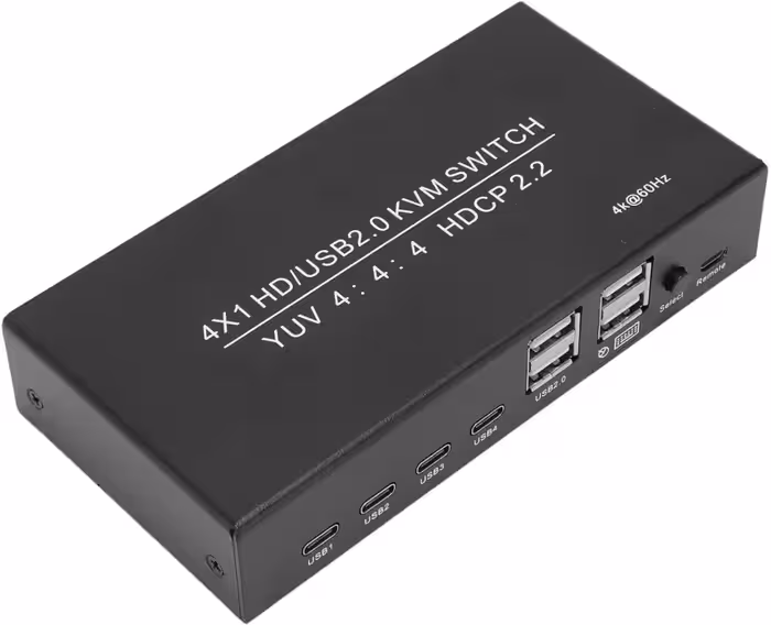 KVM سوییچ 4 پورت HDMI 4K لمونتک