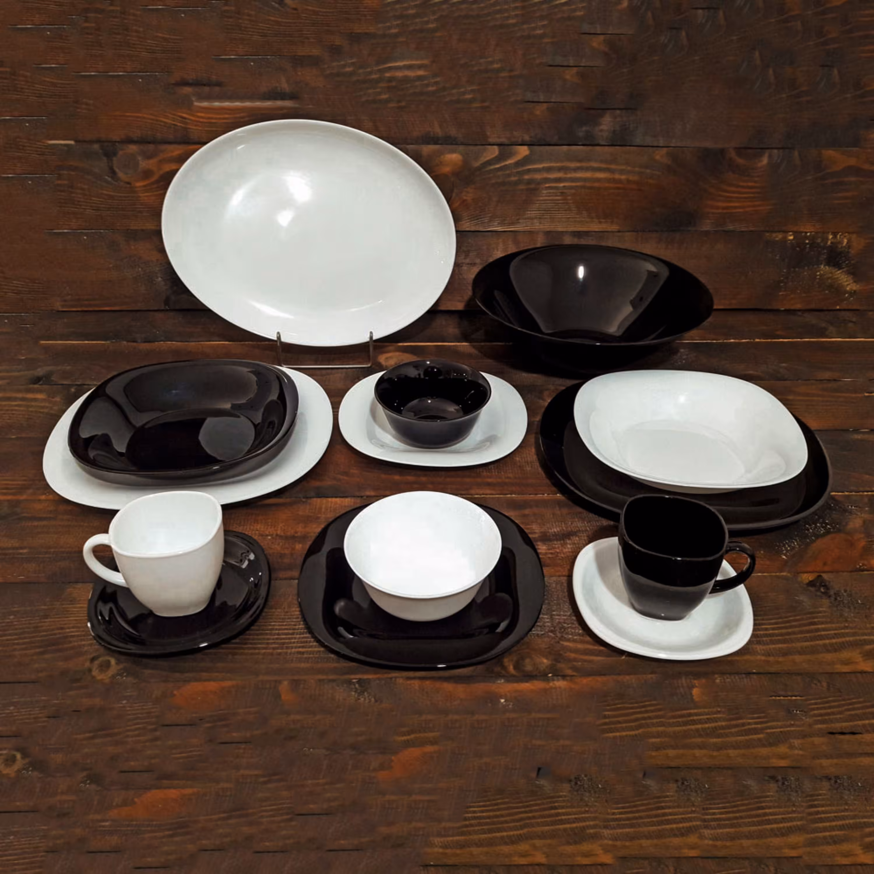 سرویس آرکوپال 38 پارچه مدل کارین سفید مشکی لومینارک فرانسه