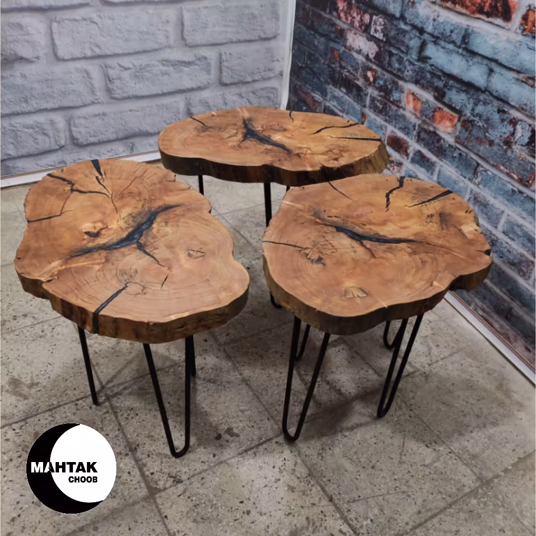 میز عسلی از چوب توسکا و رزین اپوکسی درجه 1 کد 201