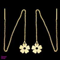 گوشواره طلا 18 عیار زنانه شمیم گلد گالری مدل بخیه ای کد 2788k