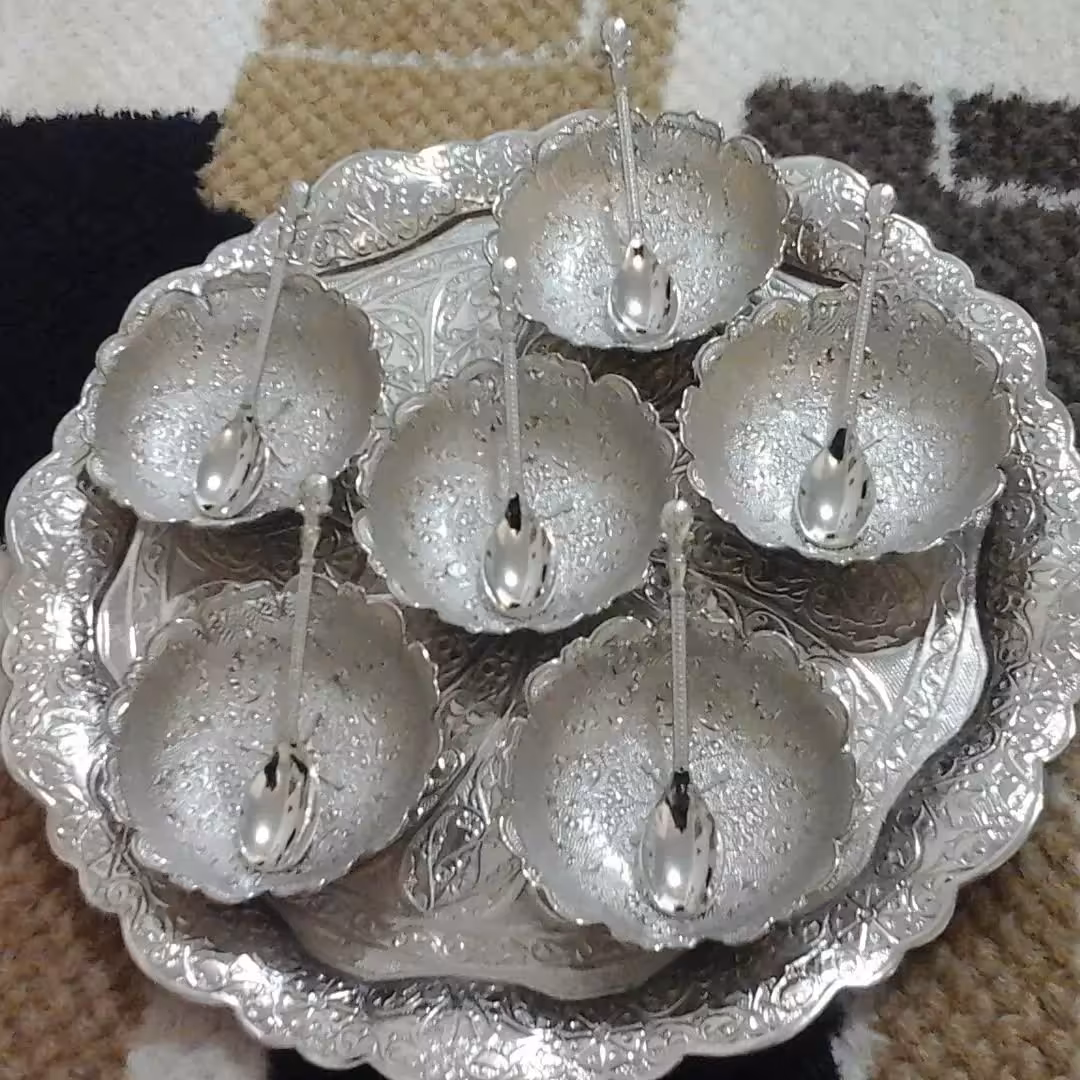 سرویس پیاله  سایز بزرگ همراه قاشق