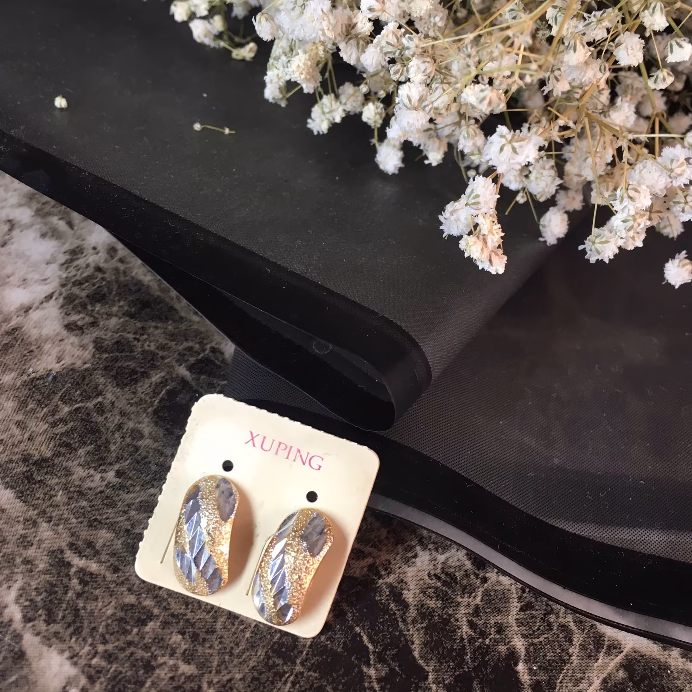 گوشواره ژوپینگ طرح طلا دورنگ 