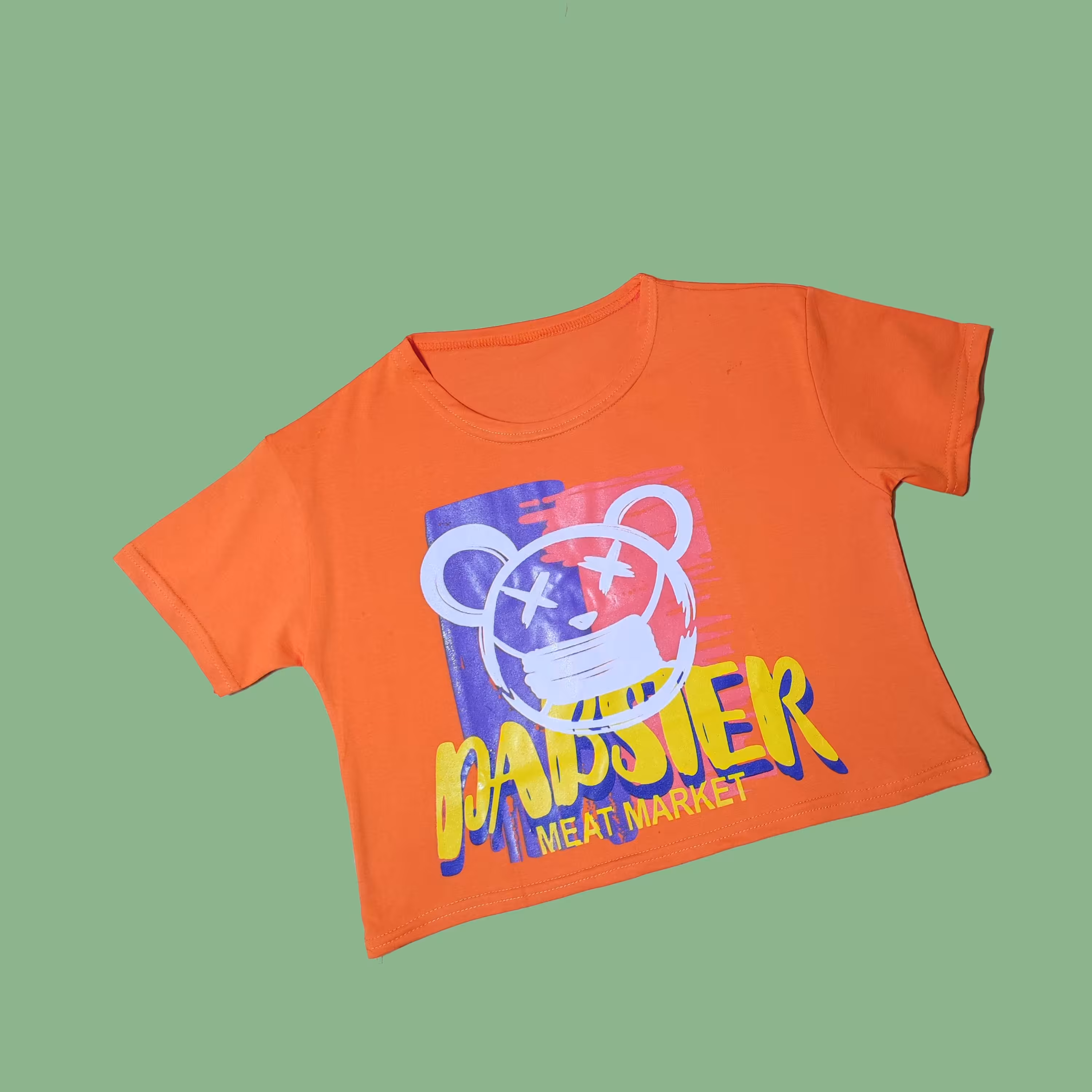 کراپ تیشرت اسپرت نخ پنبه دوخت ایرانی فری سایز 