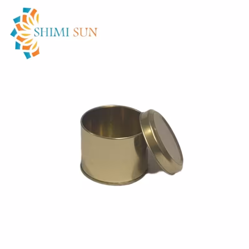 قوطی فلزی قطر 6 ارتفاع 6 طلایی (جار فلزی)