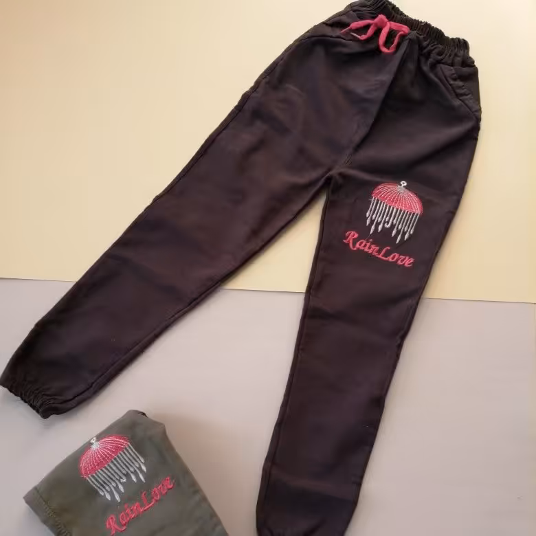 شلوار دخترانه کتان کش بیرونی قد 85،75،65