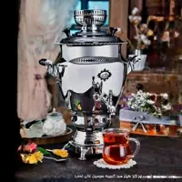 سماور گازی عالی نسب مدل گنجینه سیمین 6 لیتری پیلوت دار 