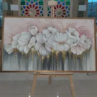 تابلو گل طوسی صورتی