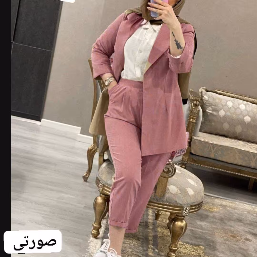 ست مانتو و شلوار زنانه و دخترانه. کت و شلوار. فری تا 46 . جنس میکرو. کت شلوار زنانه. ست میکرو