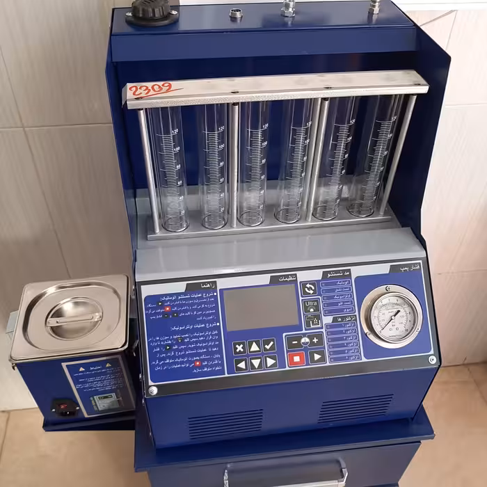 انژکتور شور 6 سیلندر LCD مدل PK 603 با التراسونیک بدون میز رنگ آبی