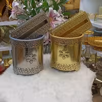 سطل و جا  دستمال کاغذی پیوتر طرح تاج دکوری منزل 