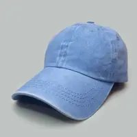 کلاه کپ جین سنگ شور طرح ساده آبی کد 3924