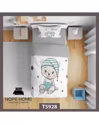 سرویس لحاف روتختی کودک یک نفره 5 تکه نوپه هوم Nopehome طرح خرس کد T5928