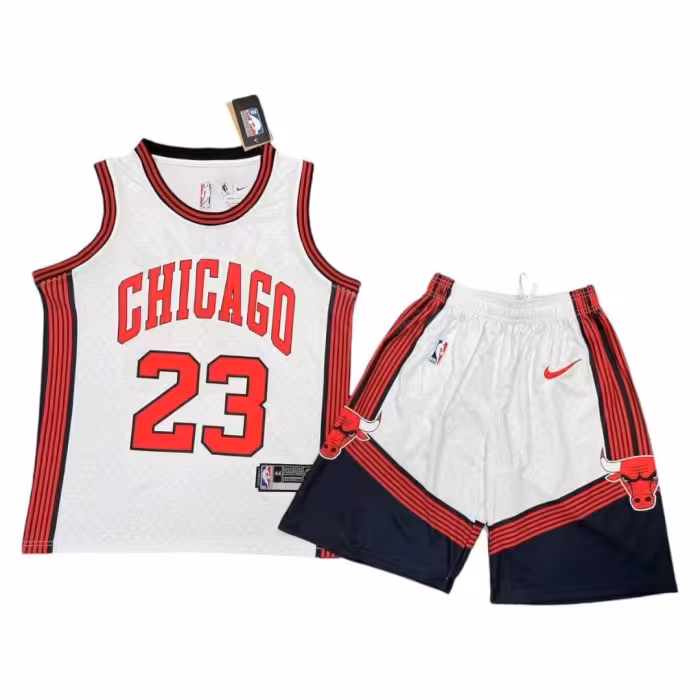 پیراهن شورت بسکتبالی شیکاگو بولز سفید 2023 شماره 23
