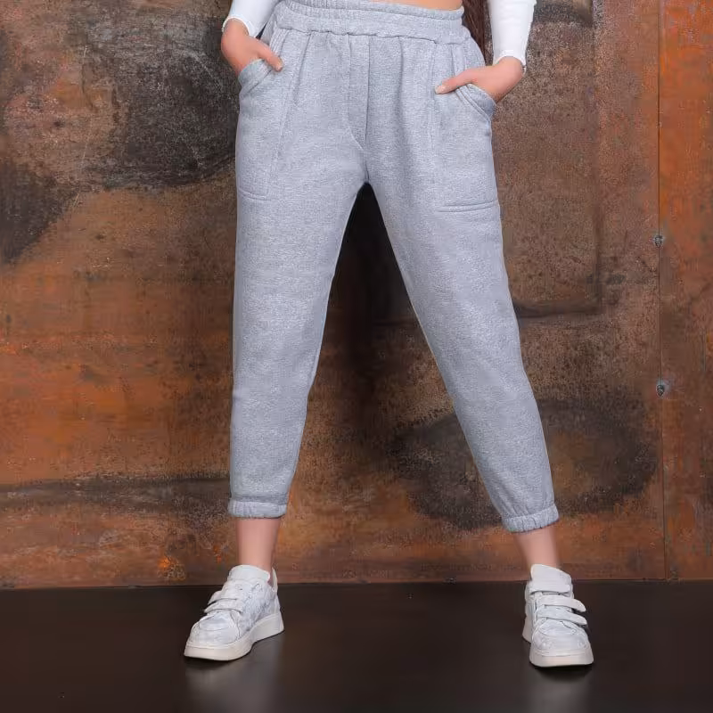 شلوار اسلش دخترانه 2 رنگ طوسی روشن و تیره