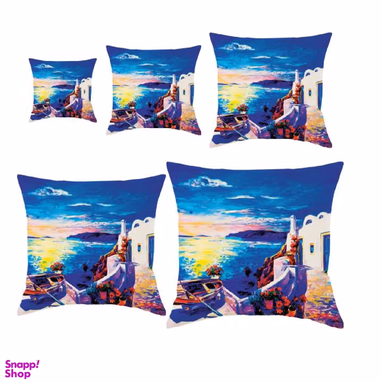 کوسن رنس کد S5-10117 مجموعه 5 عددی کوچک تا بزرگ رنگ آبی