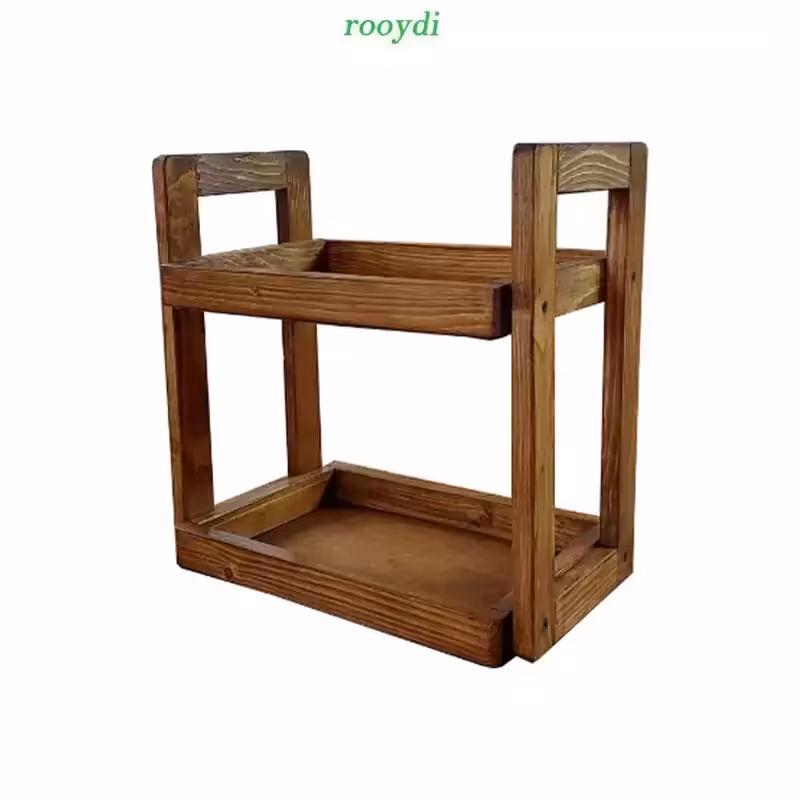 استند آشپزخانه چوب روس در دو رنگ قهویی و عسلی مدل stk2