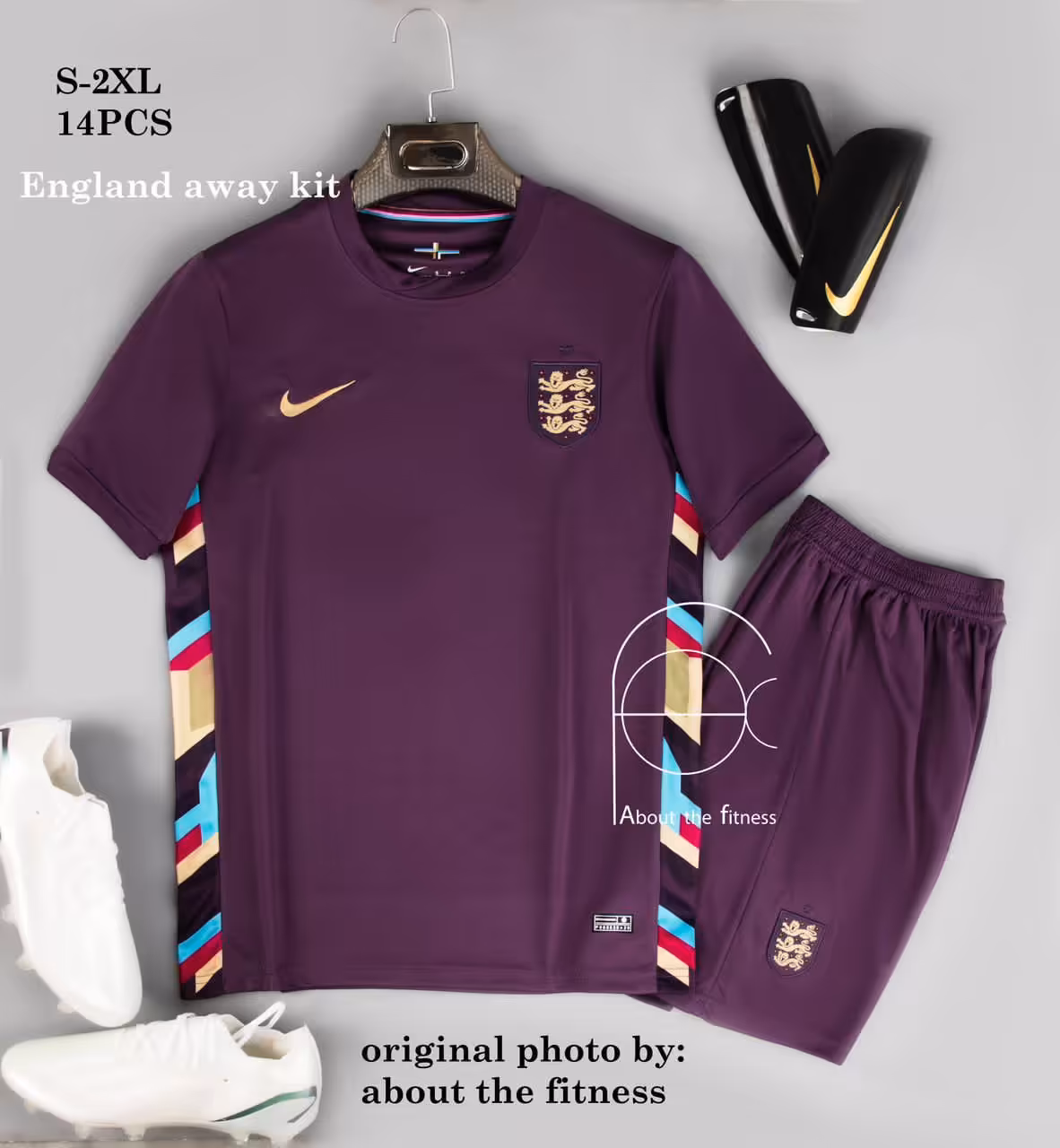 کیت دوم تیم ملی انگلیس 2024 (پیراهن شورت) ورژن هواداری