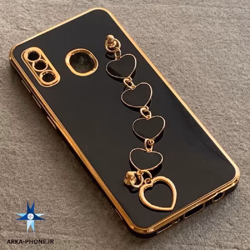 قاب گوشی Galaxy A20.Galaxy A30.M10S سامسونگ زنجیری قلبی دور طلایی