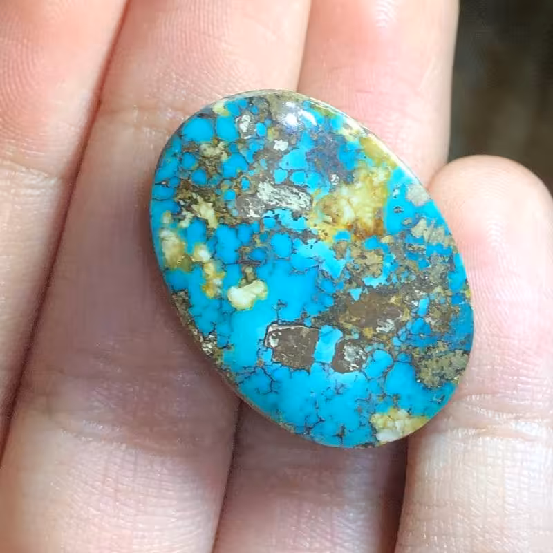 نگین فیروزه نیشابوری کاملا طبیعی و اصل با طرحی زیبا و فاخر محشر کد 116