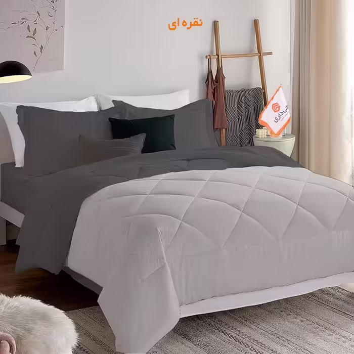 سرویس روتختی چیداری مدل دورو دونفره رنگ نقره ای و طوسی تیره