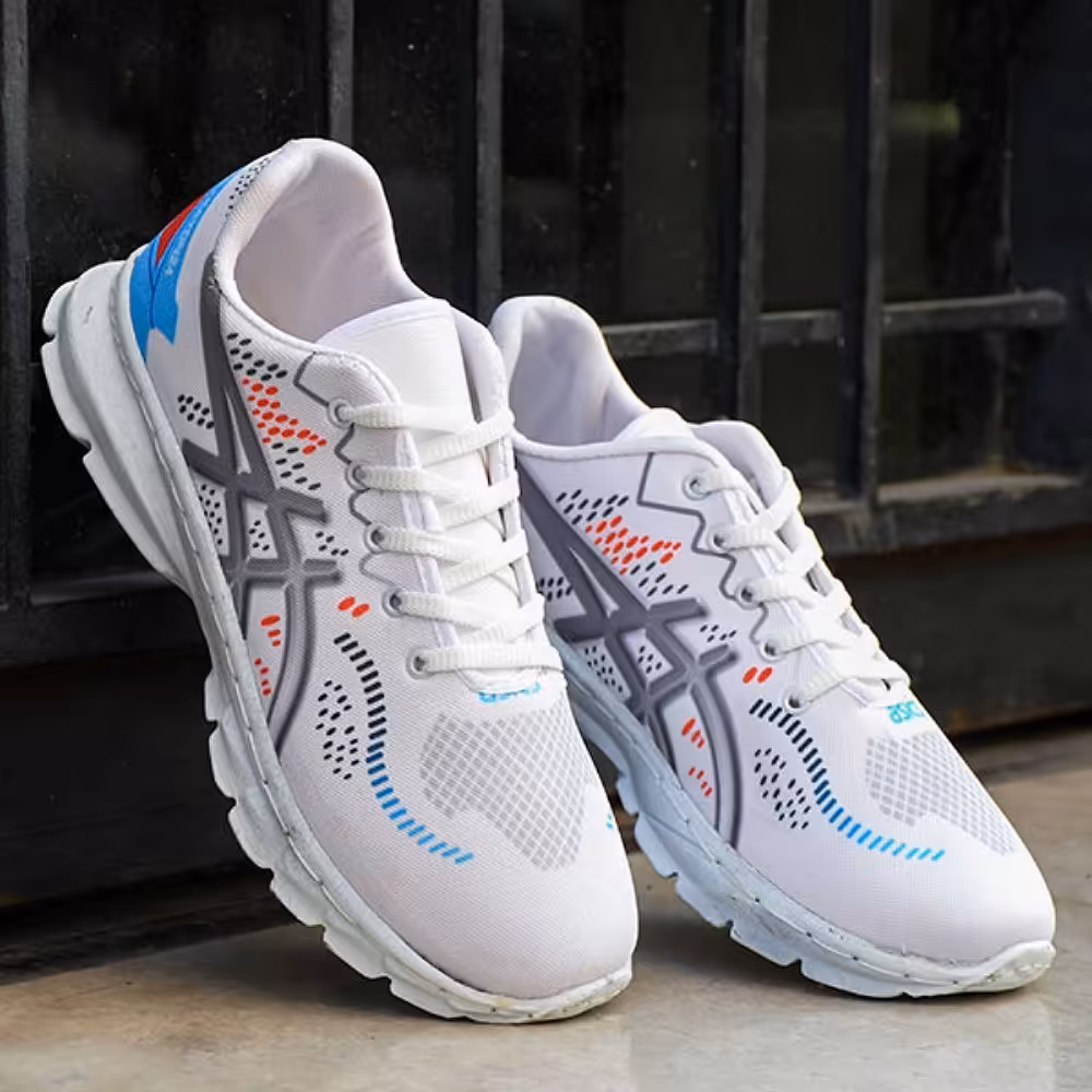 کفش کتانی مردانه سایز 44 مدل اسیکس رنگ سفید سبک و راحت