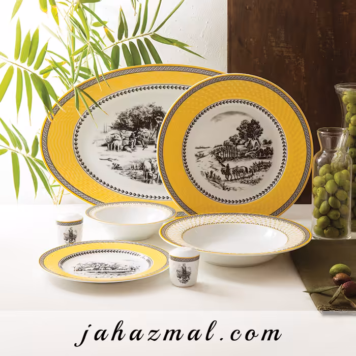 سرویس چینی زرین طرح ویلیج 28 پارچه